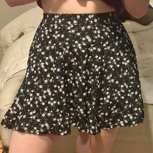 A. Byer Black Skirt with Floral Accents